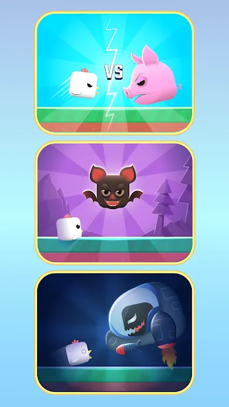 Square Bird - Flappy Chicken (Сквер Брд) [МОД: Меню, Бесконечные монеты и Открытые уровни] Screenshot 2