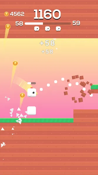Square Bird - Flappy Chicken (Сквер Брд) [МОД: Меню, Бесконечные монеты и Открытые уровни] Screenshot 3