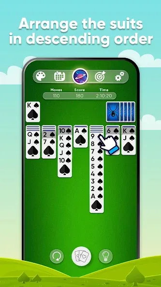 Spider Solitaire (Спайдер Солитер) [МОД: Много денег, Монет и Все открыто] Screenshot 2