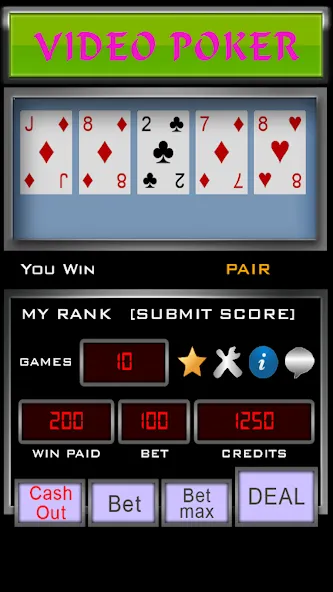 Video Poker (Видео Покер) [МОД: Бесконечные деньги, Монеты и Мега MOD] Screenshot 1