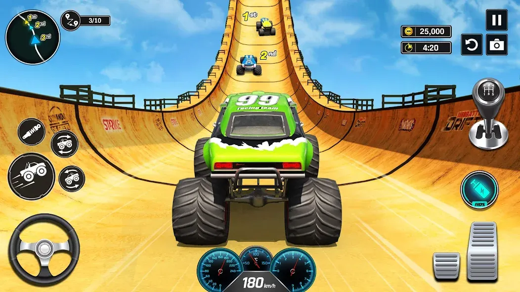 Monster Truck Games- Car Games [МОД: Много монет, Открытые уровни и Мега MOD] Screenshot 1
