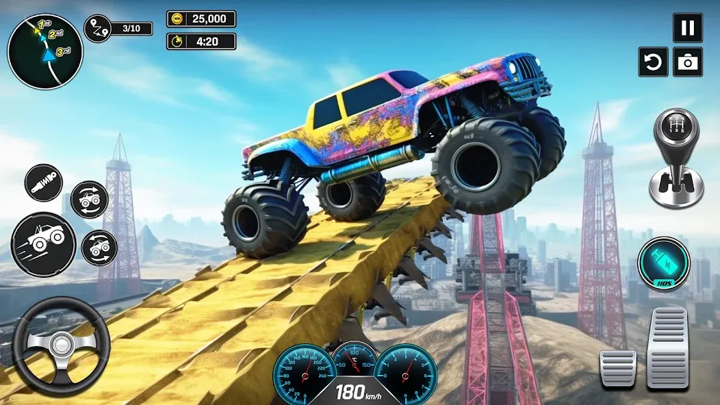 Monster Truck Games- Car Games [МОД: Много монет, Открытые уровни и Мега MOD] Screenshot 2