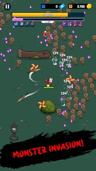 NINJA SURVIVOR.io [МОД: Деньги, Монеты и Меню MOD] Screenshot 1