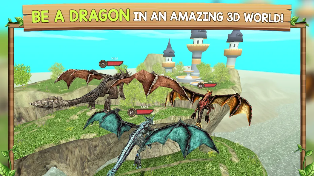 Dragon Sim Online: Be A Dragon [МОД: Меню, Бесконечные монеты и Открытые уровни] Screenshot 1
