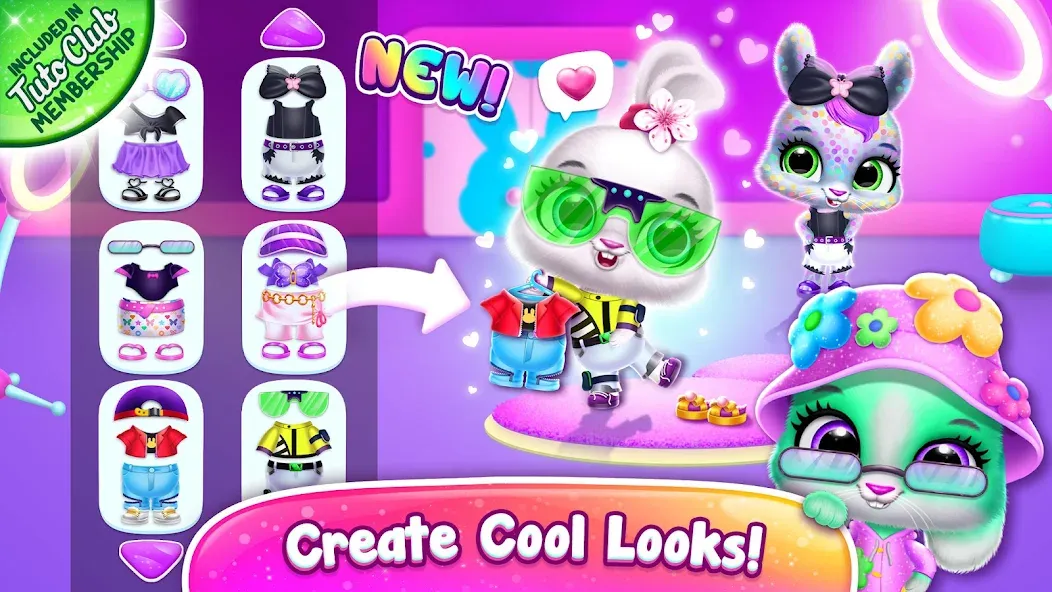 Bunnsies - Happy Pet World (Баннсиз) [МОД: Меню, Бесконечные монеты и Открытые уровни] Screenshot 1