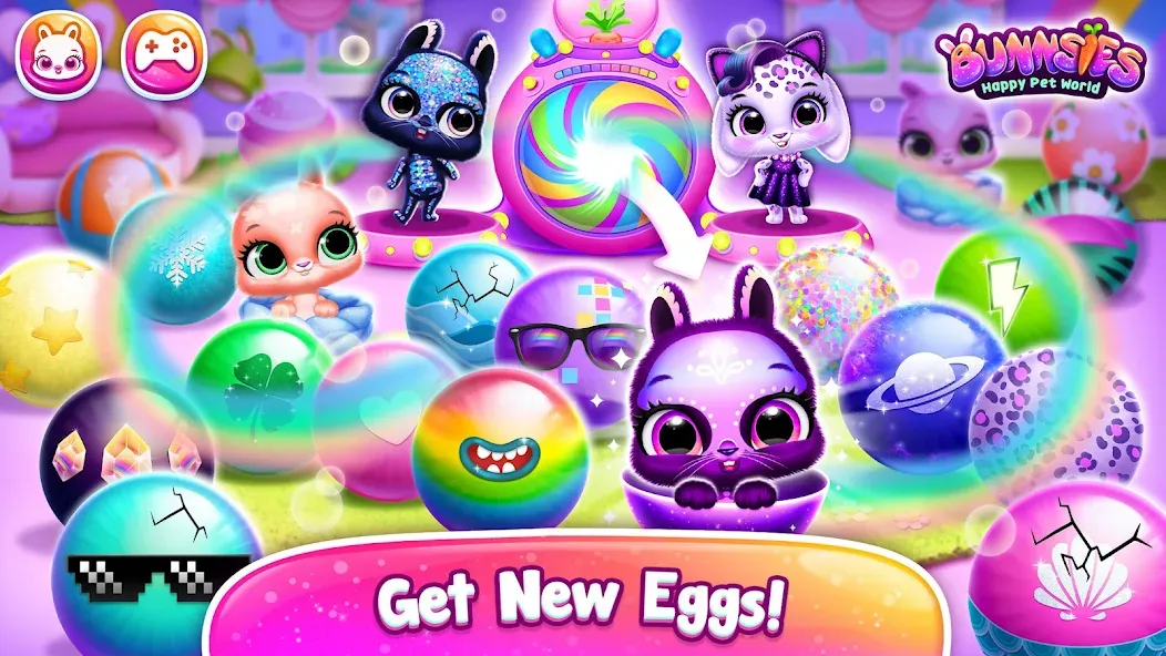 Bunnsies - Happy Pet World (Баннсиз) [МОД: Меню, Бесконечные монеты и Открытые уровни] Screenshot 2