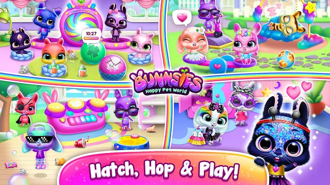 Bunnsies - Happy Pet World (Баннсиз) [МОД: Меню, Бесконечные монеты и Открытые уровни] Screenshot 3