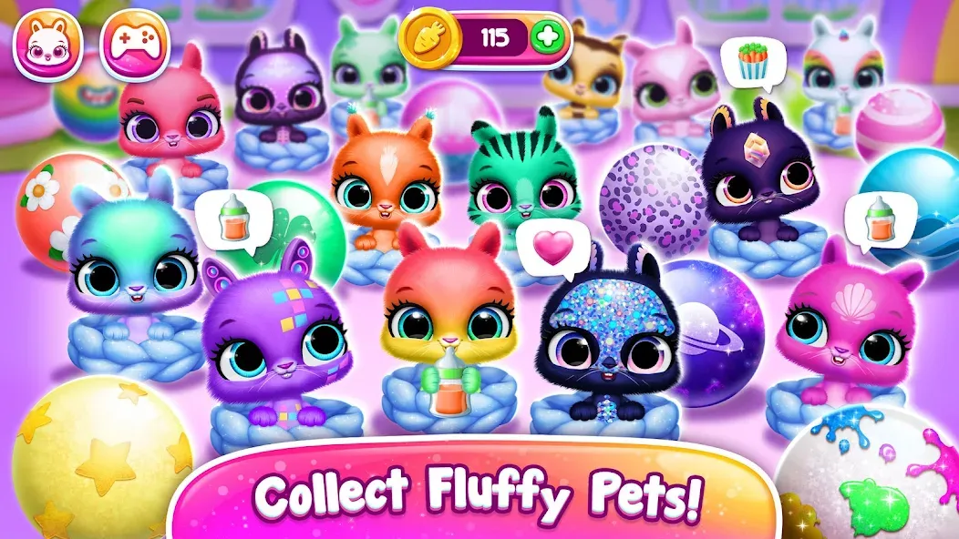 Bunnsies - Happy Pet World (Баннсиз) [МОД: Меню, Бесконечные монеты и Открытые уровни] Screenshot 4