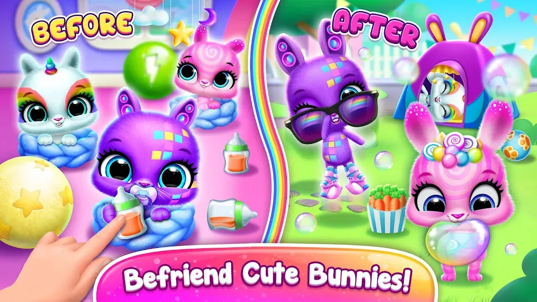 Bunnsies - Happy Pet World (Баннсиз) [МОД: Меню, Бесконечные монеты и Открытые уровни] Screenshot 5