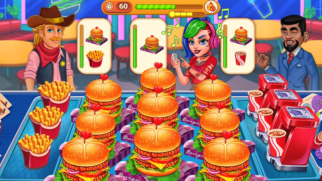Cooking Max: Restaurant Games (Кукинг Макс) [МОД: Меню, Бесконечные монеты и Открытые уровни] Screenshot 4