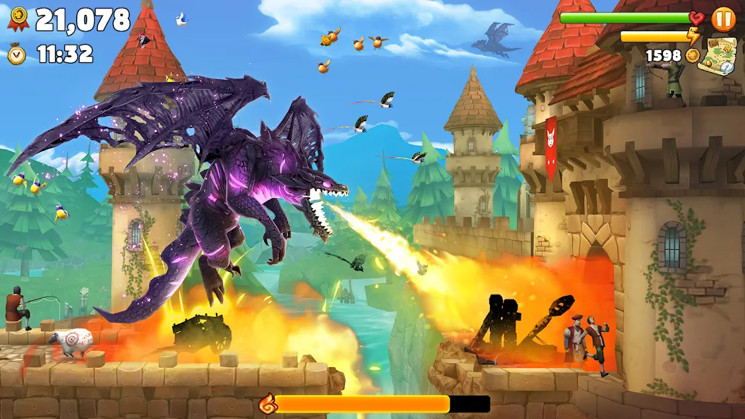Hungry Dragon (Хангри Драгон) [МОД: Меню, Бесконечные монеты и Открытые уровни] Screenshot 1