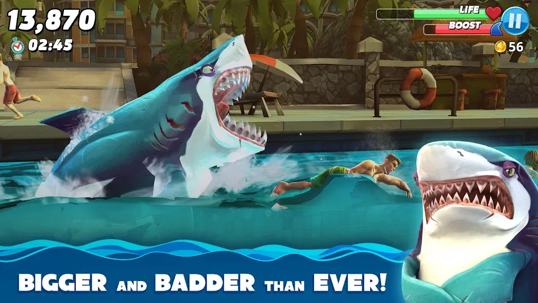 Hungry Shark World (Хангри Шарк Ворлд) [МОД: Много монет, Открытые уровни и Мега MOD] Screenshot 1