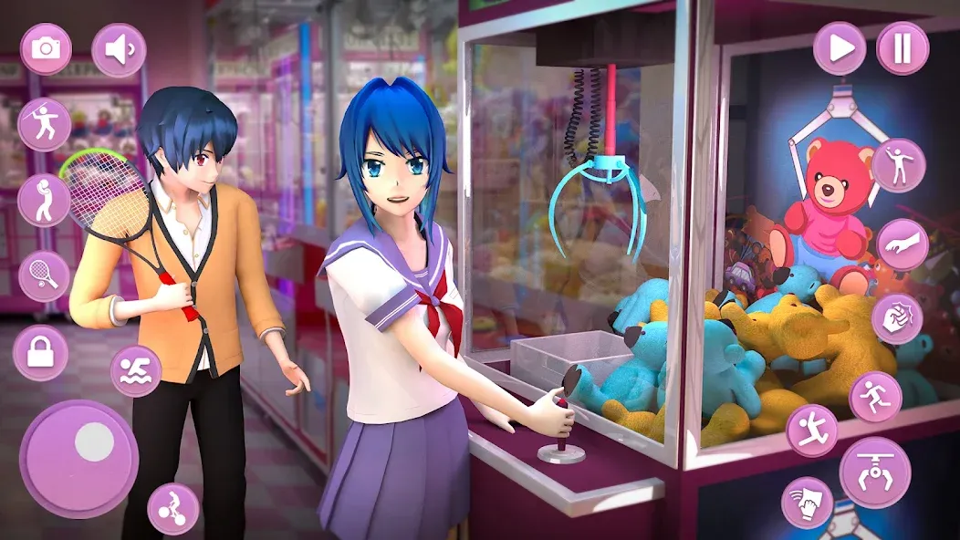Anime School Girl Simulator 3D [МОД: Бесконечные деньги, Монеты и Мега MOD] Screenshot 4
