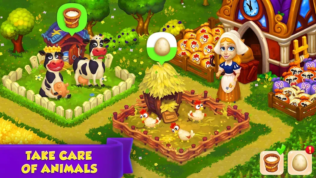 Royal Farm (Ройал Фарм) [МОД: Много монет, Открытые уровни и Мега MOD] Screenshot 2
