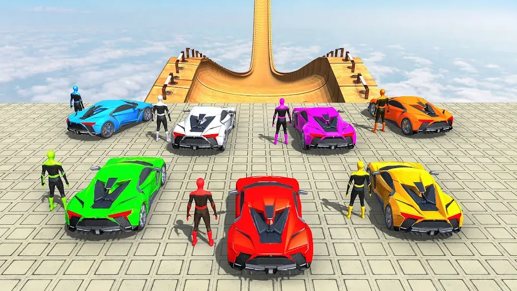 Mega Ramp Car Games Car Stunts [МОД: Все открыто, Дополнительные деньги и Меню MOD] Screenshot 1