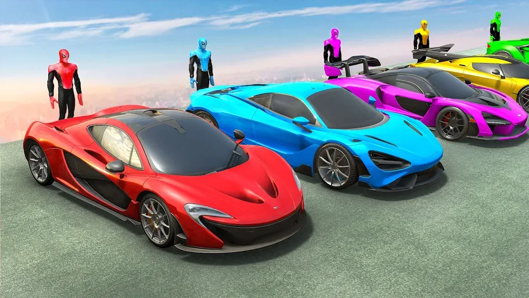 Mega Ramp Car Games Car Stunts [МОД: Все открыто, Дополнительные деньги и Меню MOD] Screenshot 2