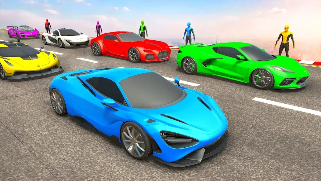 Mega Ramp Car Games Car Stunts [МОД: Все открыто, Дополнительные деньги и Меню MOD] Screenshot 3