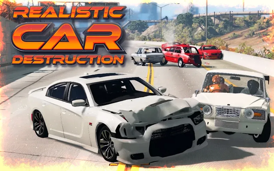 Highway Crash Car Race [МОД: Меню, Бесконечные монеты и Открытые уровни] Screenshot 1