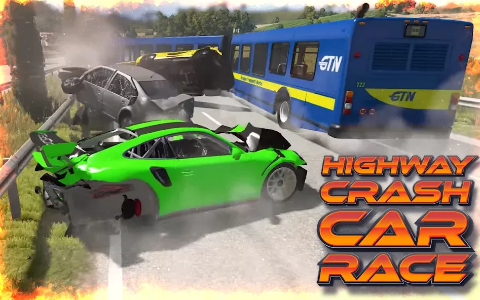 Highway Crash Car Race [МОД: Меню, Бесконечные монеты и Открытые уровни] Screenshot 3