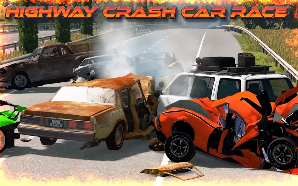 Highway Crash Car Race [МОД: Меню, Бесконечные монеты и Открытые уровни] Screenshot 4