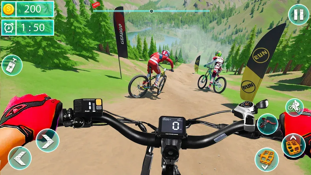 MTB Downhill: BMX Racer [МОД: Бесконечные деньги, Монеты и Мега MOD] Screenshot 2