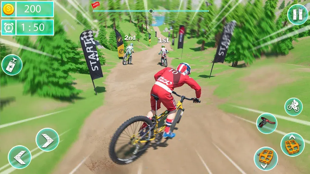 MTB Downhill: BMX Racer [МОД: Бесконечные деньги, Монеты и Мега MOD] Screenshot 4