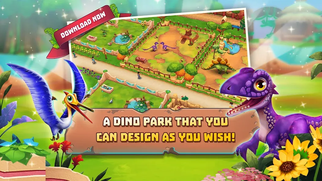 Dinosaur Park – Primeval Zoo (Динозавровый парк) [МОД: Меню, Бесконечные монеты и Открытые уровни] Screenshot 1