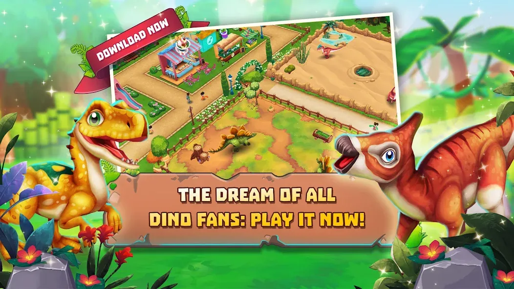 Dinosaur Park – Primeval Zoo (Динозавровый парк) [МОД: Меню, Бесконечные монеты и Открытые уровни] Screenshot 4