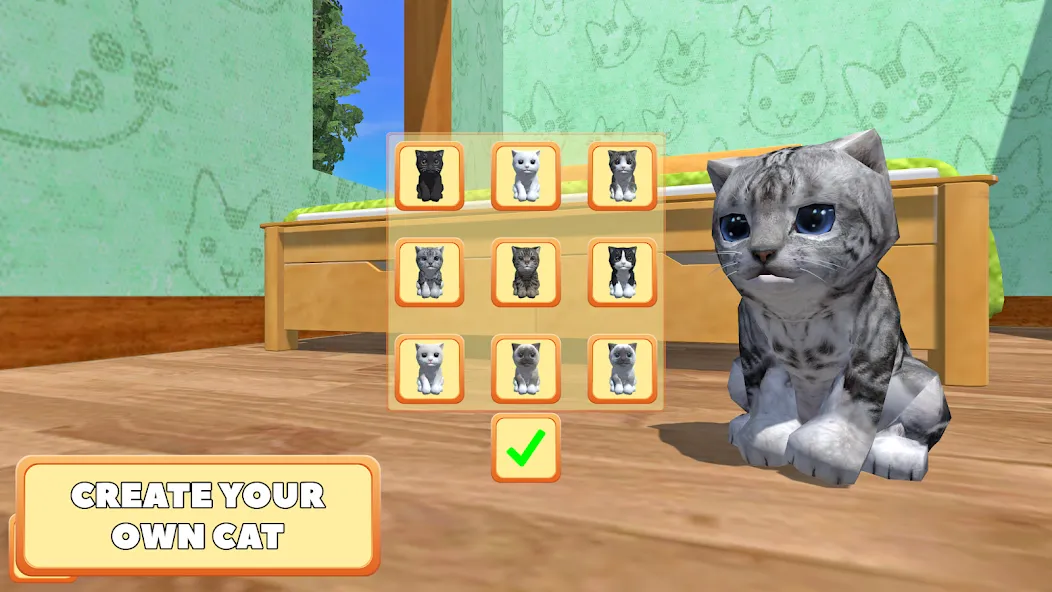 Cute Pocket Cat 3D - Part 2 (Сьют Покет Кэт 3Д) [МОД: Деньги, Монеты и Меню MOD] Screenshot 1
