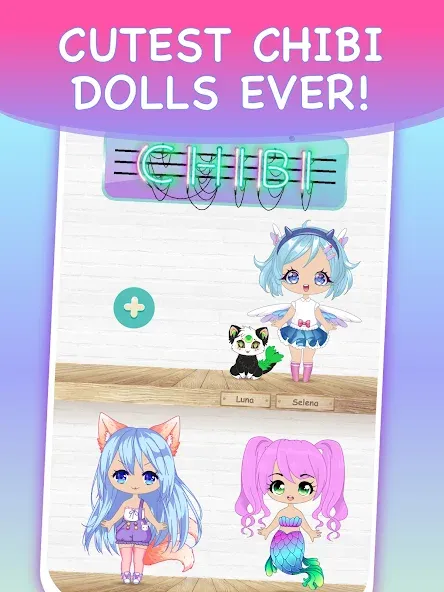 Chibi Dress Up Games for Girls [МОД: Деньги, Монеты и Меню MOD] Screenshot 1