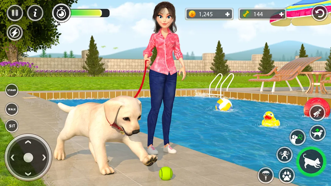 Dog Simulator Pet Dog Games 3D [МОД: Деньги, Монеты и Меню MOD] Screenshot 2