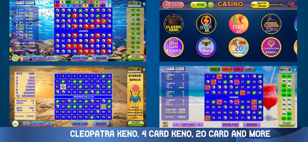 Cleopatra Keno - Keno Games (Клеопатра Кено) [МОД: Все открыто, Дополнительные деньги и Меню MOD] Screenshot 3