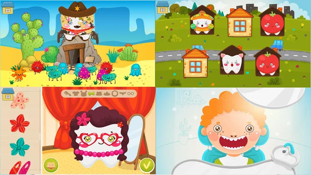 Funny Teeth kids dentist care! [МОД: Много монет, Открытые уровни и Мега MOD] Screenshot 4