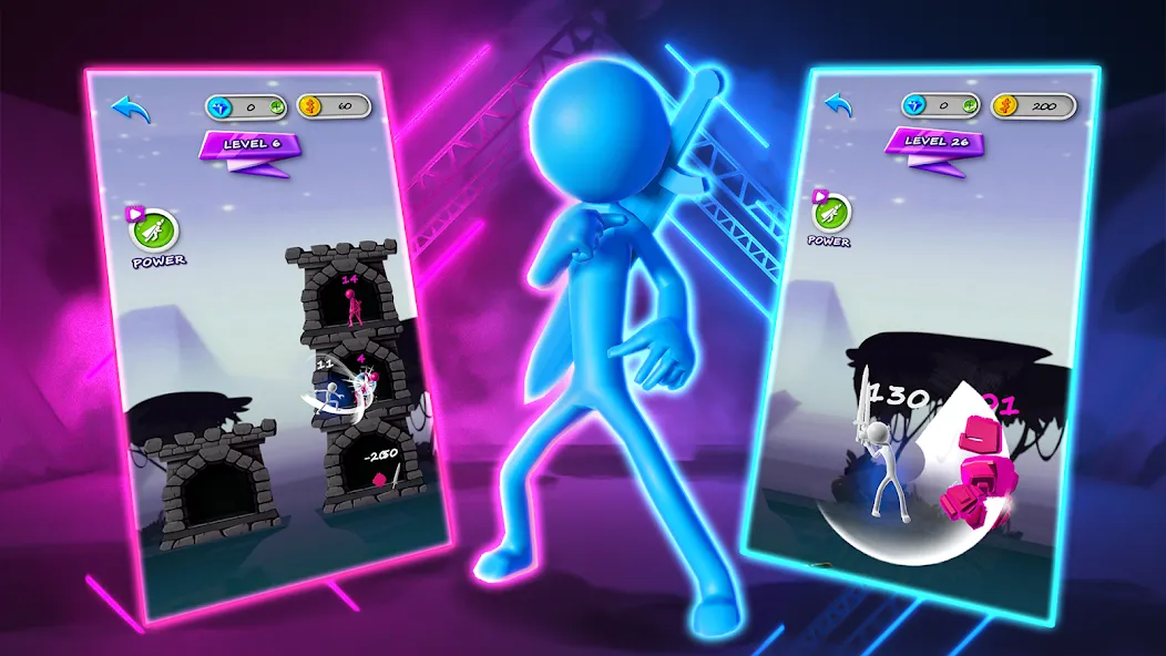 Stickman Tower Defense (Сткмен Башня Захисту) [МОД: Бесконечные деньги, Монеты и Мега MOD] Screenshot 1