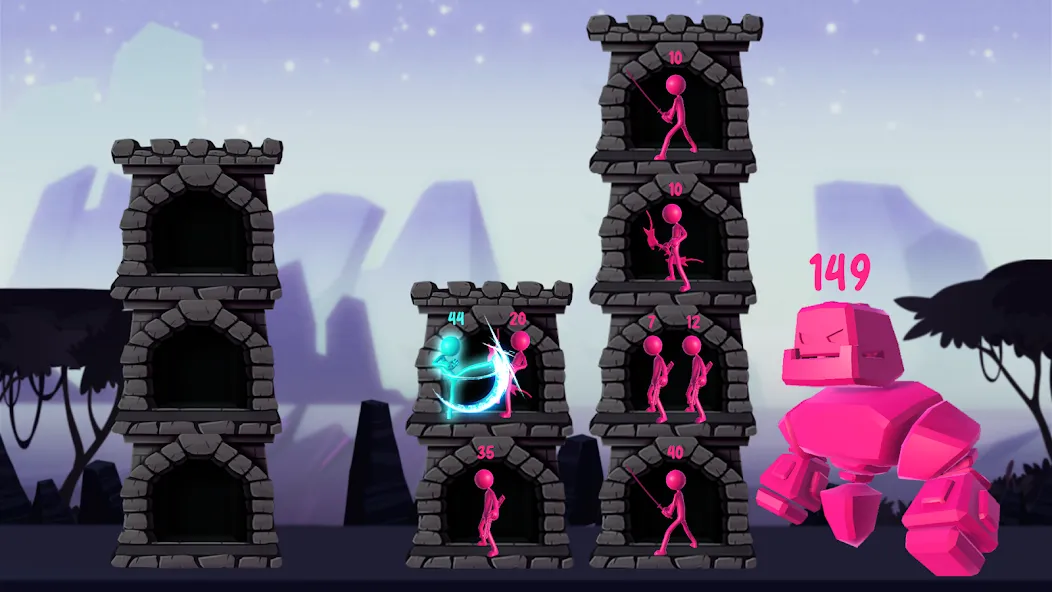 Stickman Tower Defense (Сткмен Башня Захисту) [МОД: Бесконечные деньги, Монеты и Мега MOD] Screenshot 2