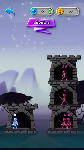 Stickman Tower Defense (Сткмен Башня Захисту) [МОД: Бесконечные деньги, Монеты и Мега MOD] Screenshot 3