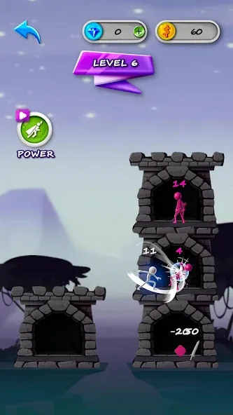 Stickman Tower Defense (Сткмен Башня Захисту) [МОД: Бесконечные деньги, Монеты и Мега MOD] Screenshot 4