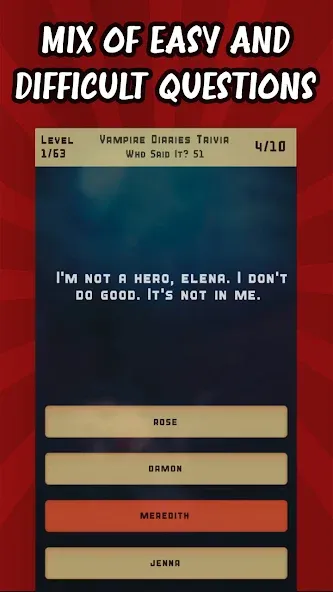 Vampire Diaries Quiz Trivia (Вампирские дневники викторина виктрия) [МОД: Деньги, Монеты и Меню MOD] Screenshot 4