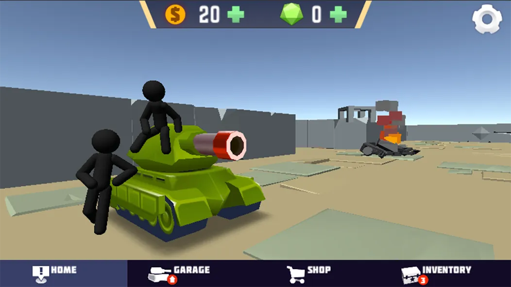 Stickman Tank Battle (Стикмен Танк Баттл) [МОД: Бесконечные деньги, Монеты и Мега MOD] Screenshot 1