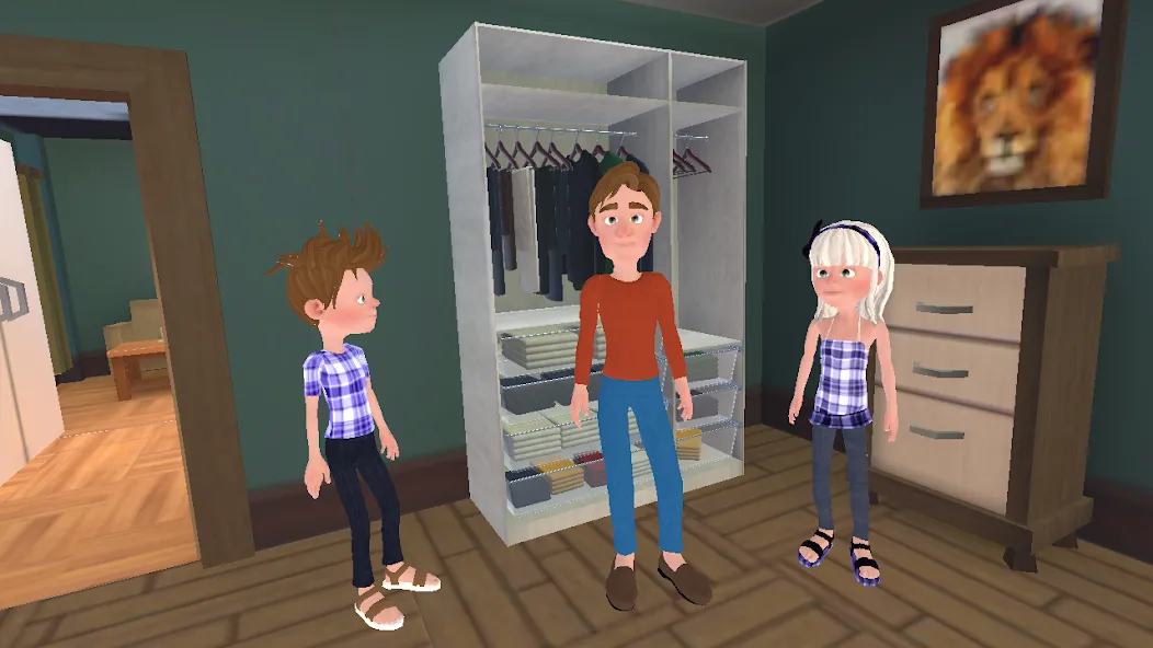 Super Dad Virtual : Happy Game [МОД: Много денег, Монет и Все открыто] Screenshot 1