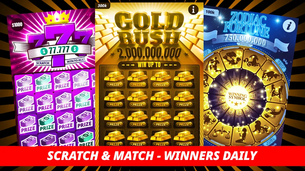 Lottery Scratchers - Winners [МОД: Все открыто, Дополнительные деньги и Меню MOD] Screenshot 1