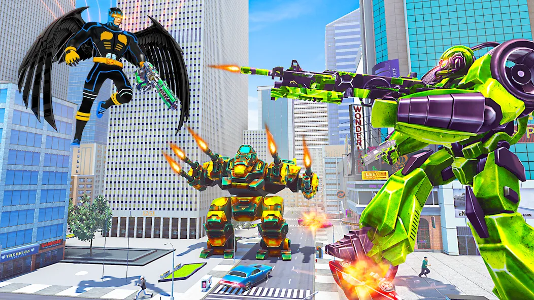 Flying Bat Robot Car Transform (Флайинг Бэт Робот Кар Трансформ) [МОД: Деньги, Монеты и Меню MOD] Screenshot 5