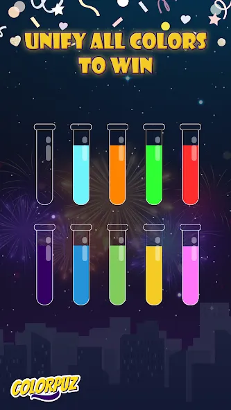 Colorpuz - Water Sort Puzzle (Колорпаз) [МОД: Все открыто, Дополнительные деньги и Меню MOD] Screenshot 3