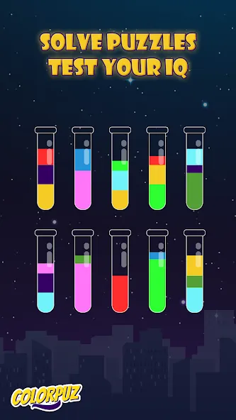 Colorpuz - Water Sort Puzzle (Колорпаз) [МОД: Все открыто, Дополнительные деньги и Меню MOD] Screenshot 4