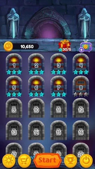 Jewels of Kingdom Knights (Джуэлз оф Кингдом Найтс) [МОД: Много монет, Открытые уровни и Мега MOD] Screenshot 1