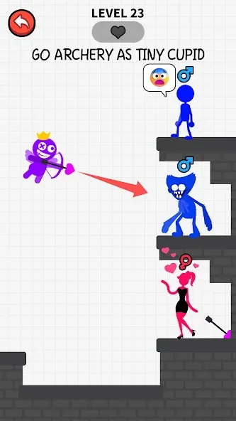 Love Archer rainbow monster (Лав Арчер райнбоу монстер) [МОД: Деньги, Монеты и Меню MOD] Screenshot 1