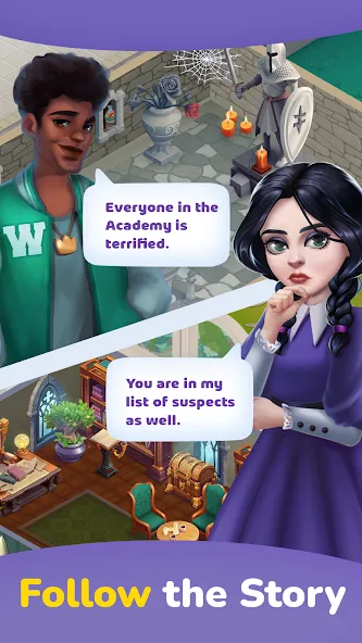 Weekday Merge: Mansion Mystery [МОД: Все открыто, Дополнительные деньги и Меню MOD] Screenshot 1