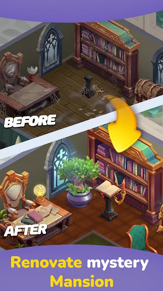 Weekday Merge: Mansion Mystery [МОД: Все открыто, Дополнительные деньги и Меню MOD] Screenshot 3