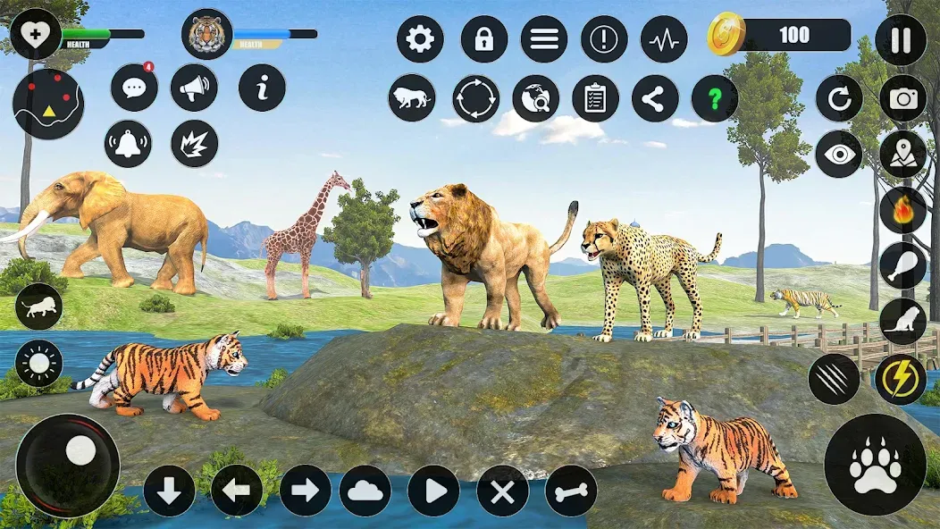 Tiger Simulator Animal Games (Тигровый симулятор  игры с животными) [МОД: Меню, Бесконечные монеты и Открытые уровни] Screenshot 1