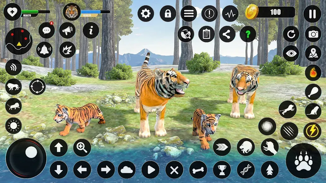 Tiger Simulator Animal Games (Тигровый симулятор  игры с животными) [МОД: Меню, Бесконечные монеты и Открытые уровни] Screenshot 2